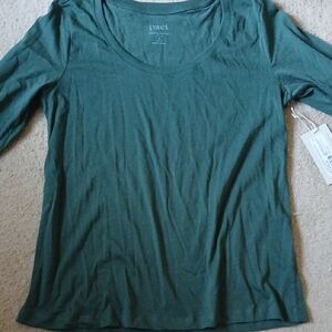 Pact Women's Long Sleeve Forest Green Tee